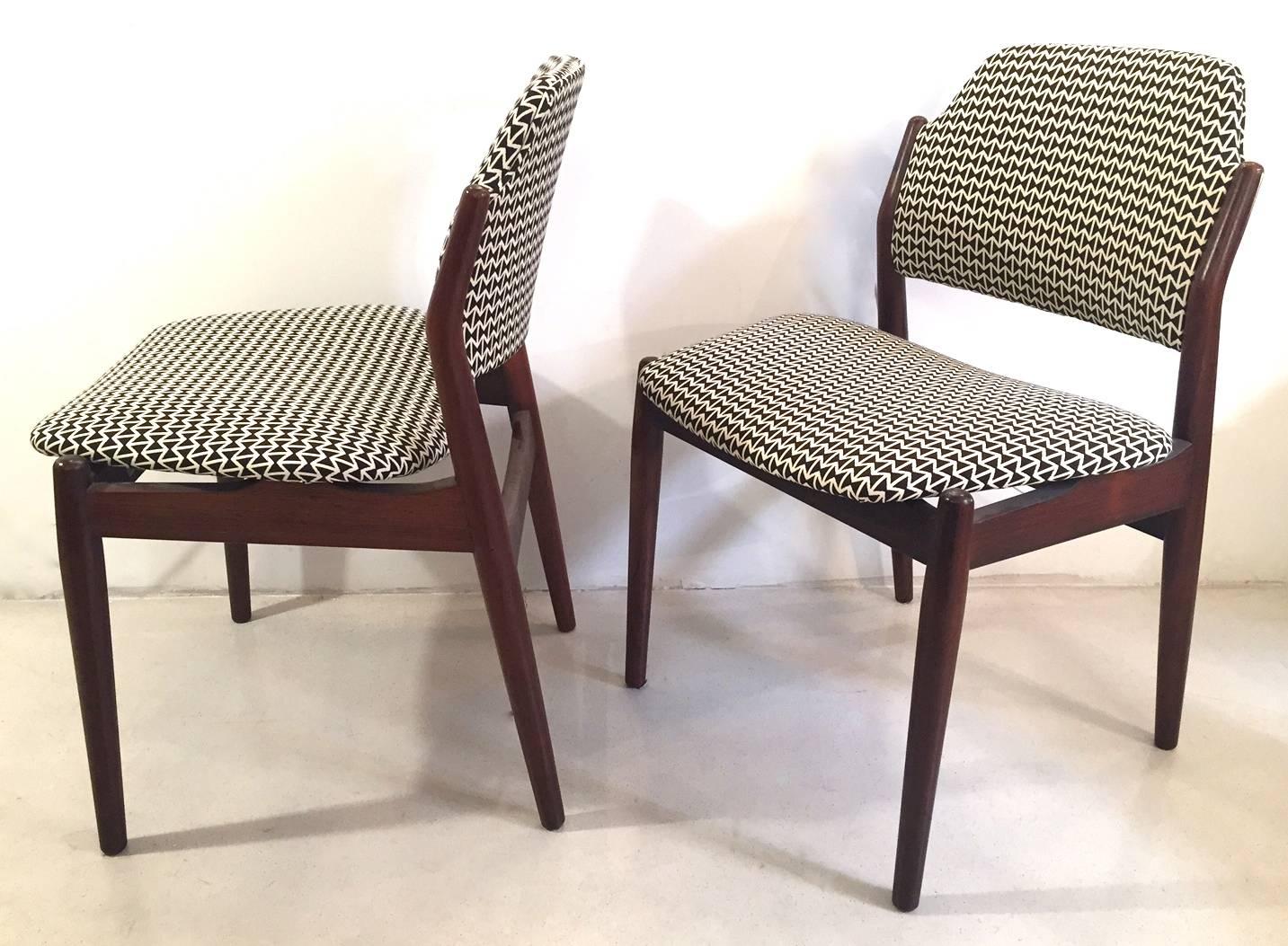 Scandinavian Modern Set of Four Arne Vodder Rosewood Chairs