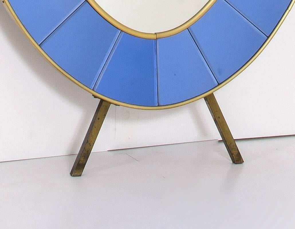 Mid-Century Modern Cristal Art Standing Oval Mirror Console