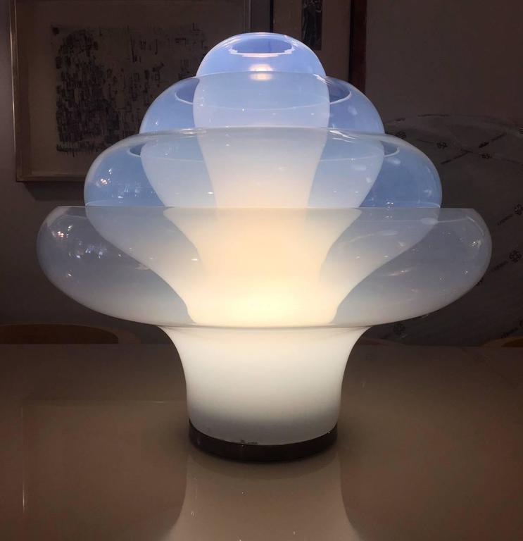 Carlo Nason 1960 Lotus Murano Glass Table Lamp For Mazzega A Carlo Nason Murano Glass Table Lamp Model Lt 305