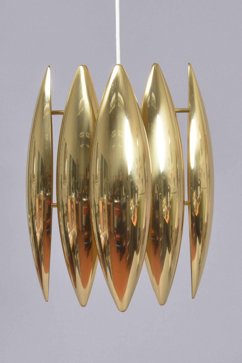 A pair of Danish brass pendants designed by Jo Hammerborg for Fog and Mørup in the 1970s.
Excellent condition.