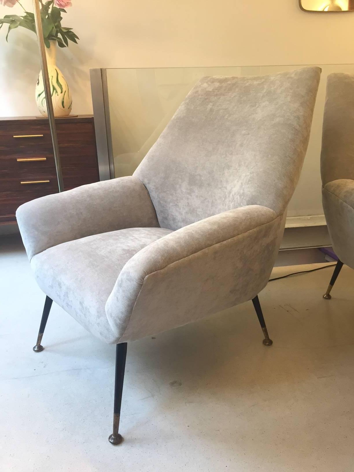 Pair of Round Italian, Mid-Century Armchairs In Excellent Condition In Madrid, ES
