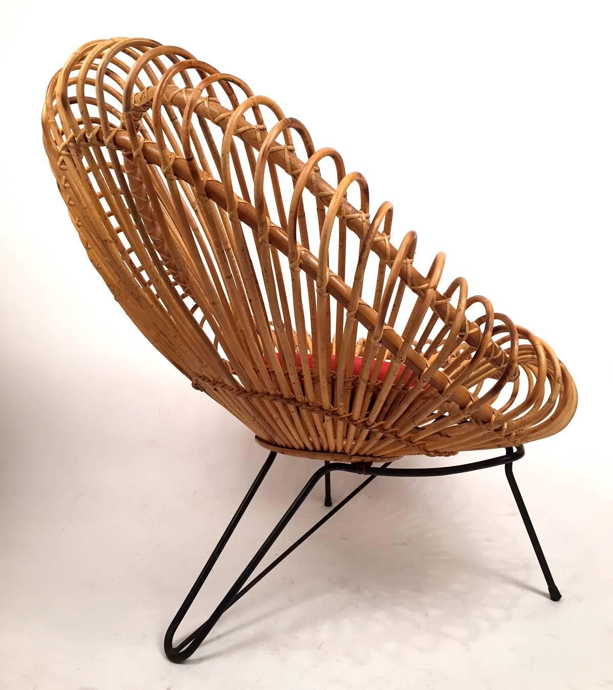 French Pair of Janine Abraham and Dirk Jan Rol Basketware Lounge Chairs