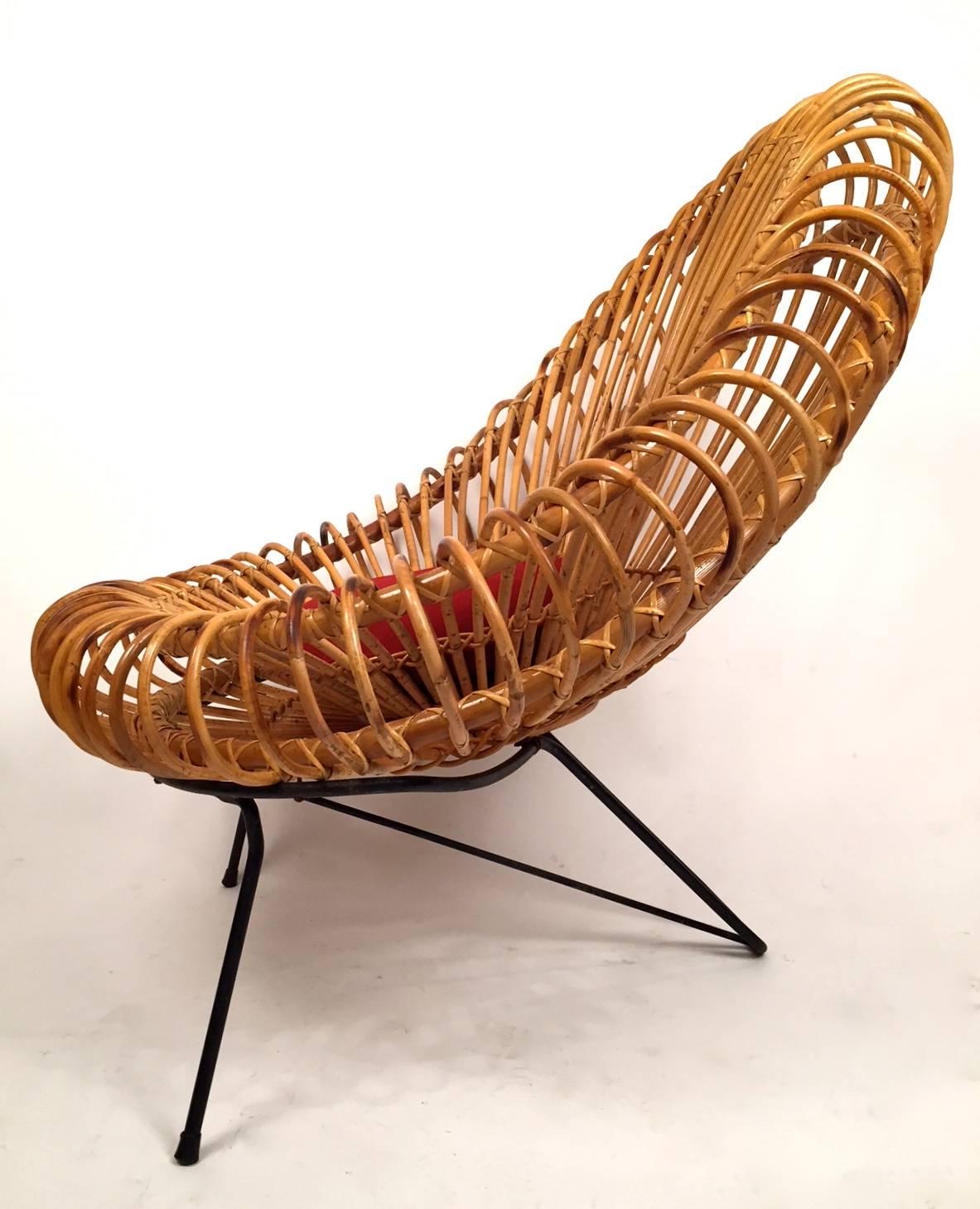 Mid-20th Century Pair of Janine Abraham and Dirk Jan Rol Basketware Lounge Chairs