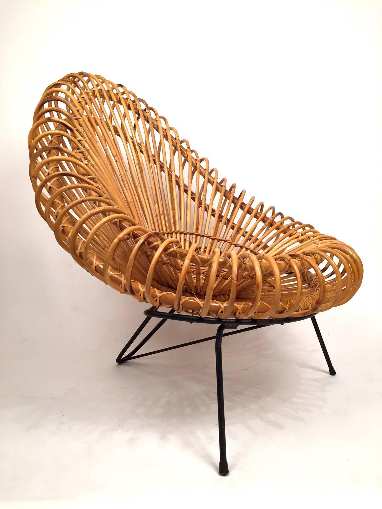 Metal Pair of Janine Abraham and Dirk Jan Rol Basketware Lounge Chairs