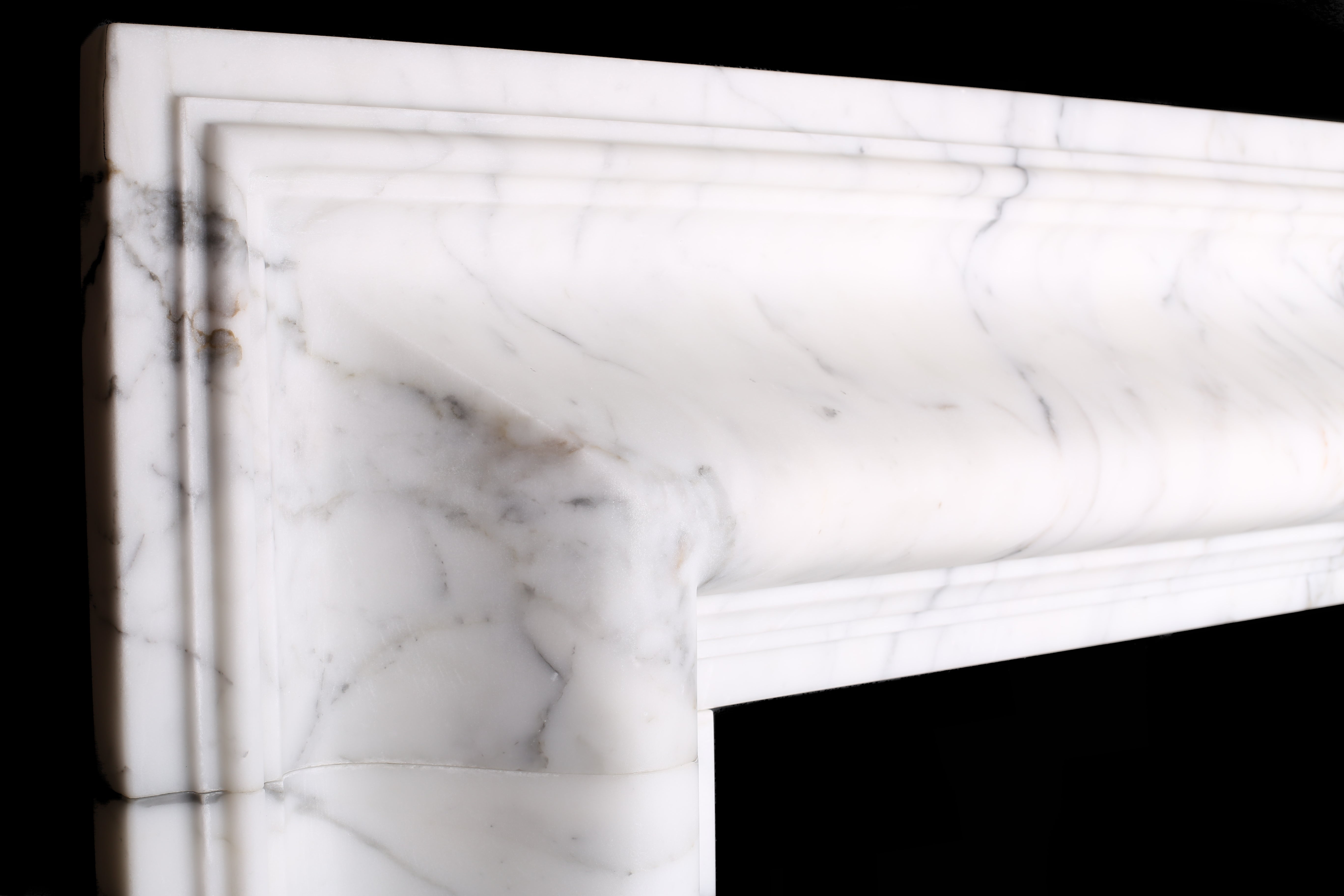 Grand Queen Anne Style Bolection Fireplace In Italian Statuary