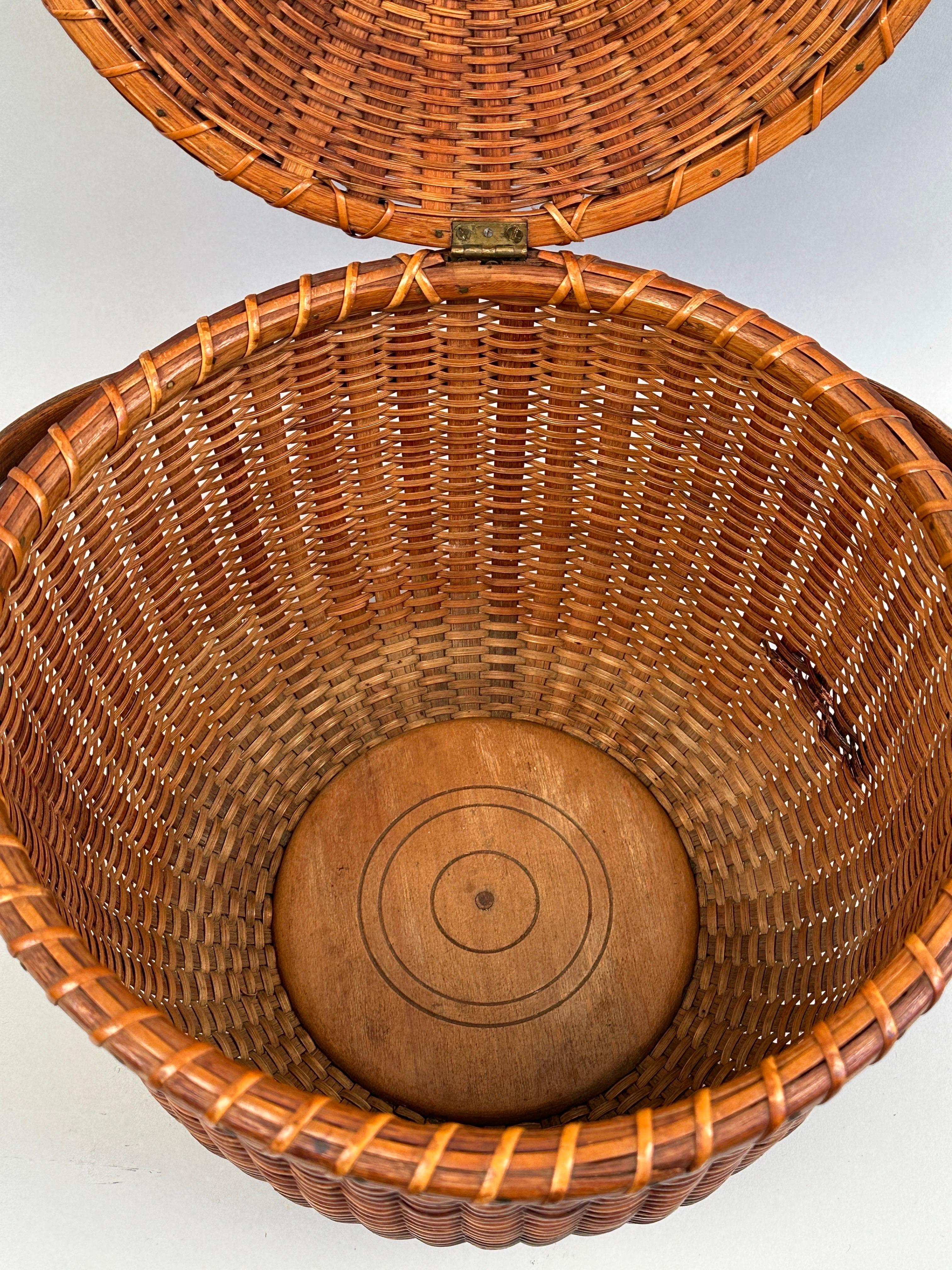 Panier antique couvert Nantucket Lightship par A.D. Williams en vente 3