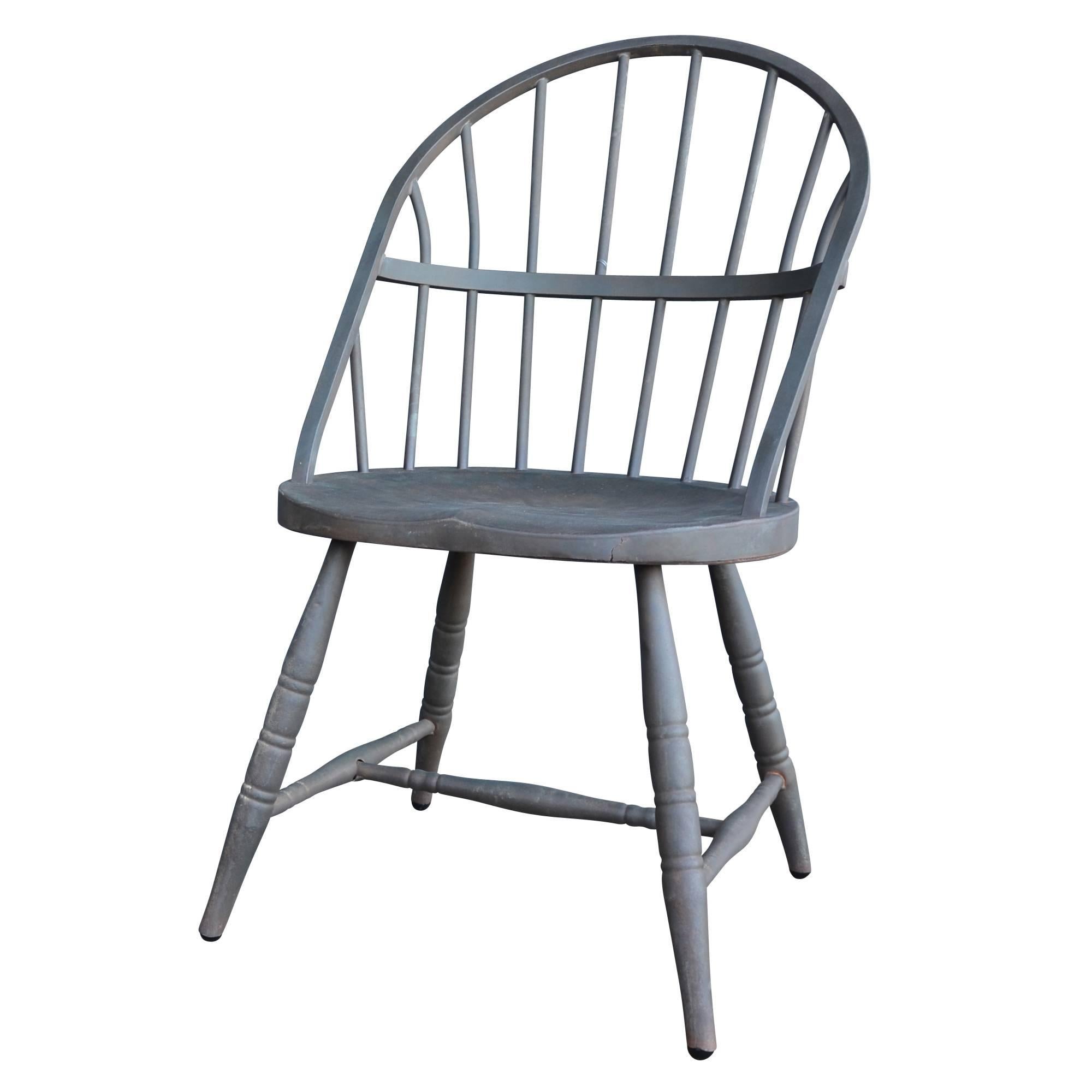 The windsor chair is a familiar and welcoming form, but this pair offers a new twist: they are made entirely of stamped and cast steel. Metal furnishings became a popular alternative to wood in the late 19th and early 20th centuries, first because