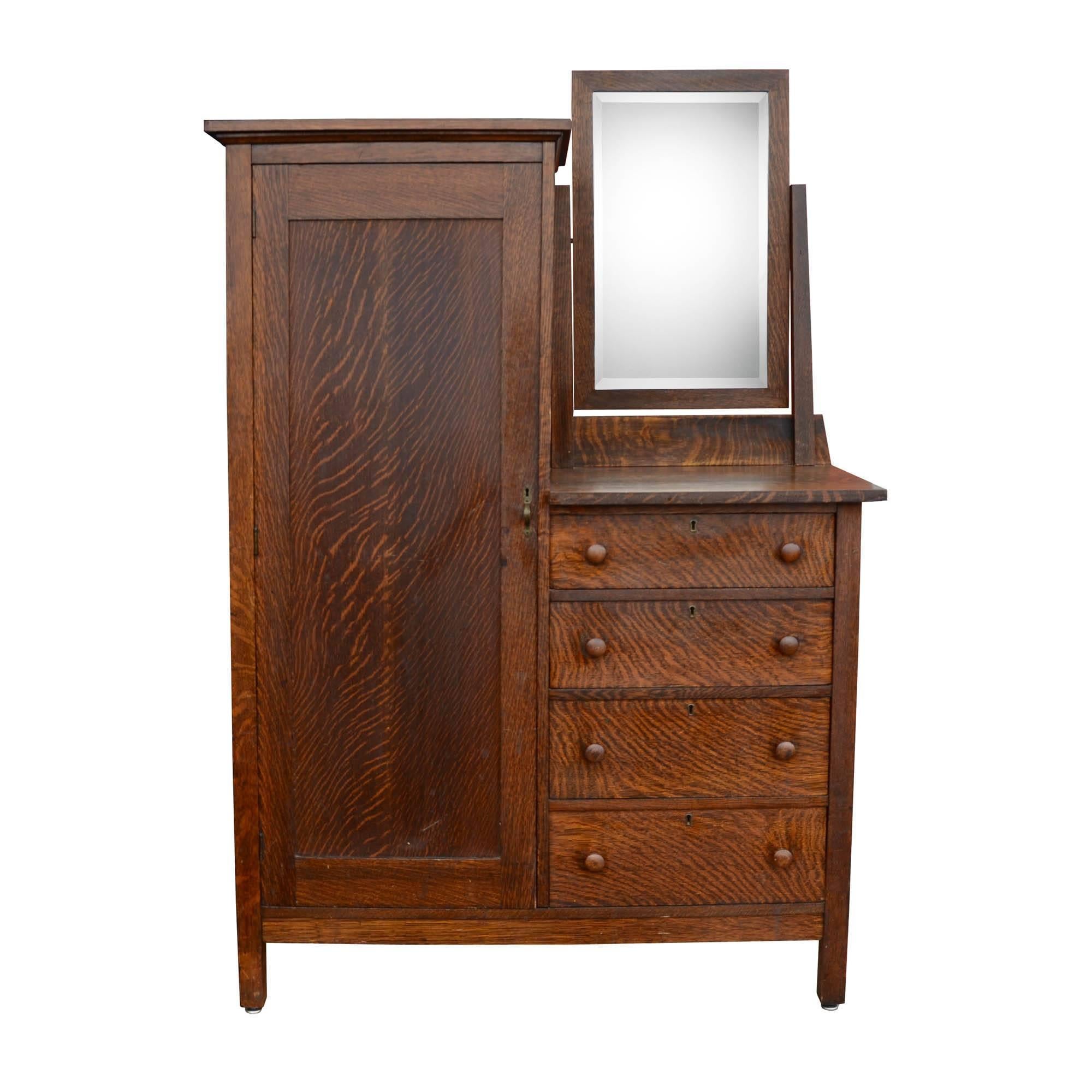 Mission Style Wardrobe Dresser, circa 1914