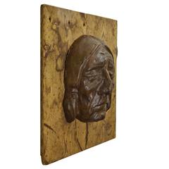 Enormous Cast Concrete Native American Medallion, circa 1935