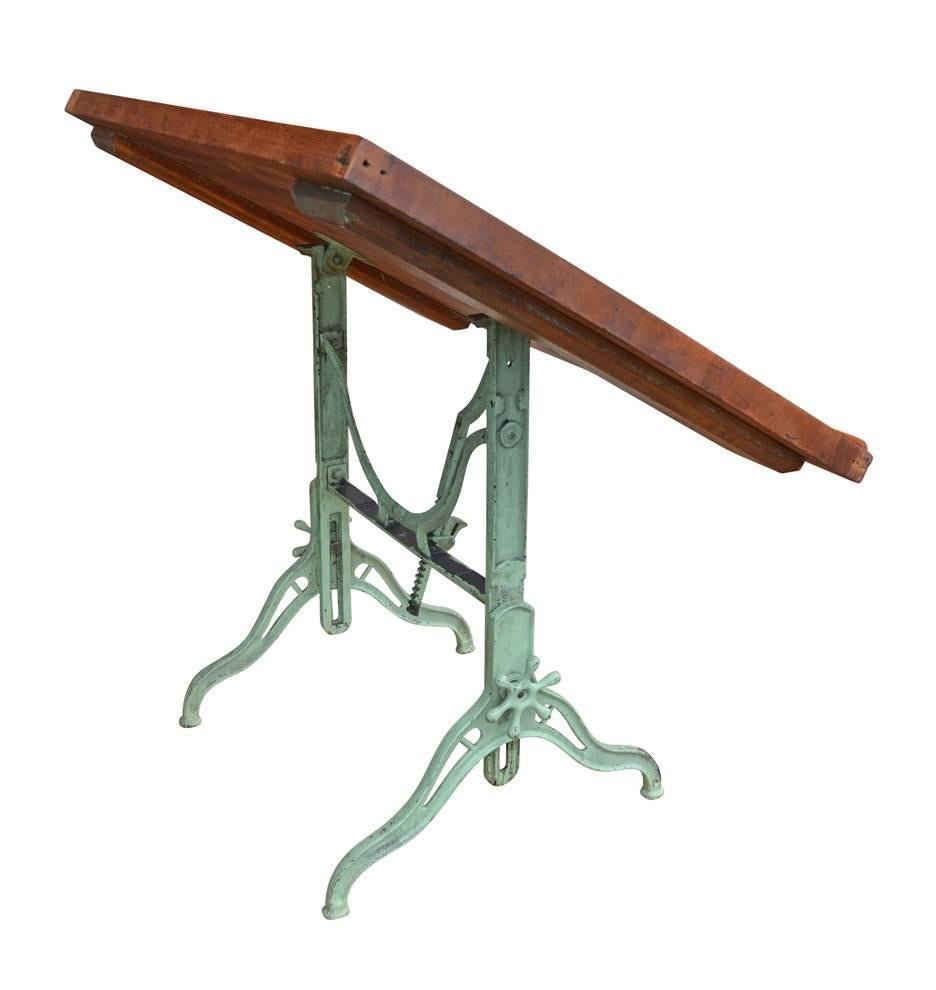 American Large Cast Iron Drafting Table by C.F. Pease, circa 1894