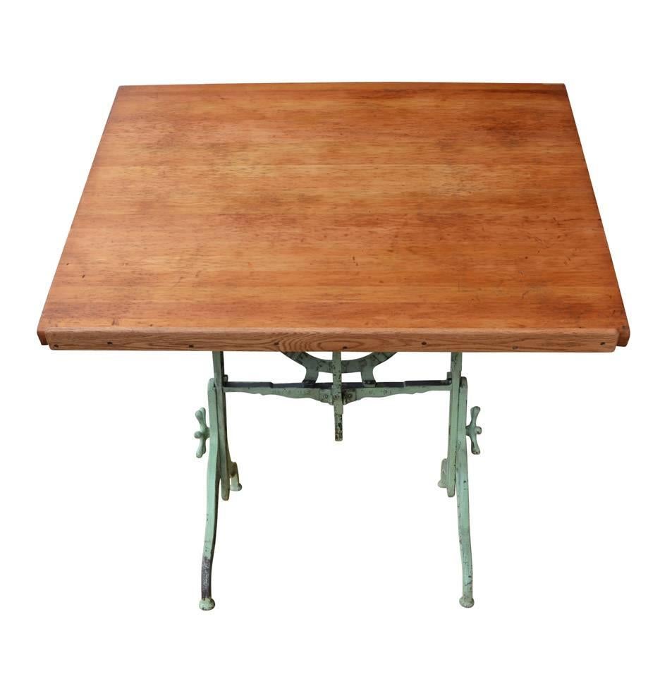 Large Cast Iron Drafting Table by C.F. Pease, circa 1894 In Good Condition In Portland, OR