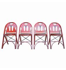 Set of Solid Kumfort Folding Table and Chairs, circa 1927