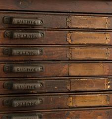 Oak Hamilton Type Tray Cabinet, circa 1920s