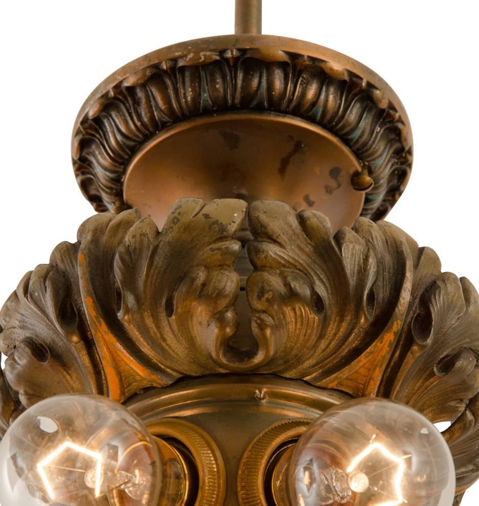American Classical Caldwell-Style Classical Revival Flush Fixture with Acanthus Motif, circa 1903