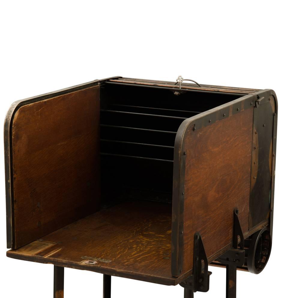 Industrial Rare Japanned Copper Toledo Roll-Top Typewriter Desk, circa 1925