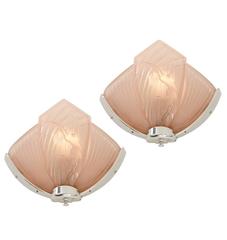 Pair of Incredible Pink Lady Slipper Sconces, circa 1938
