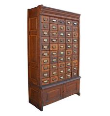 Enormous 50-Drawer Oak Hardware Cabinet, circa 1920