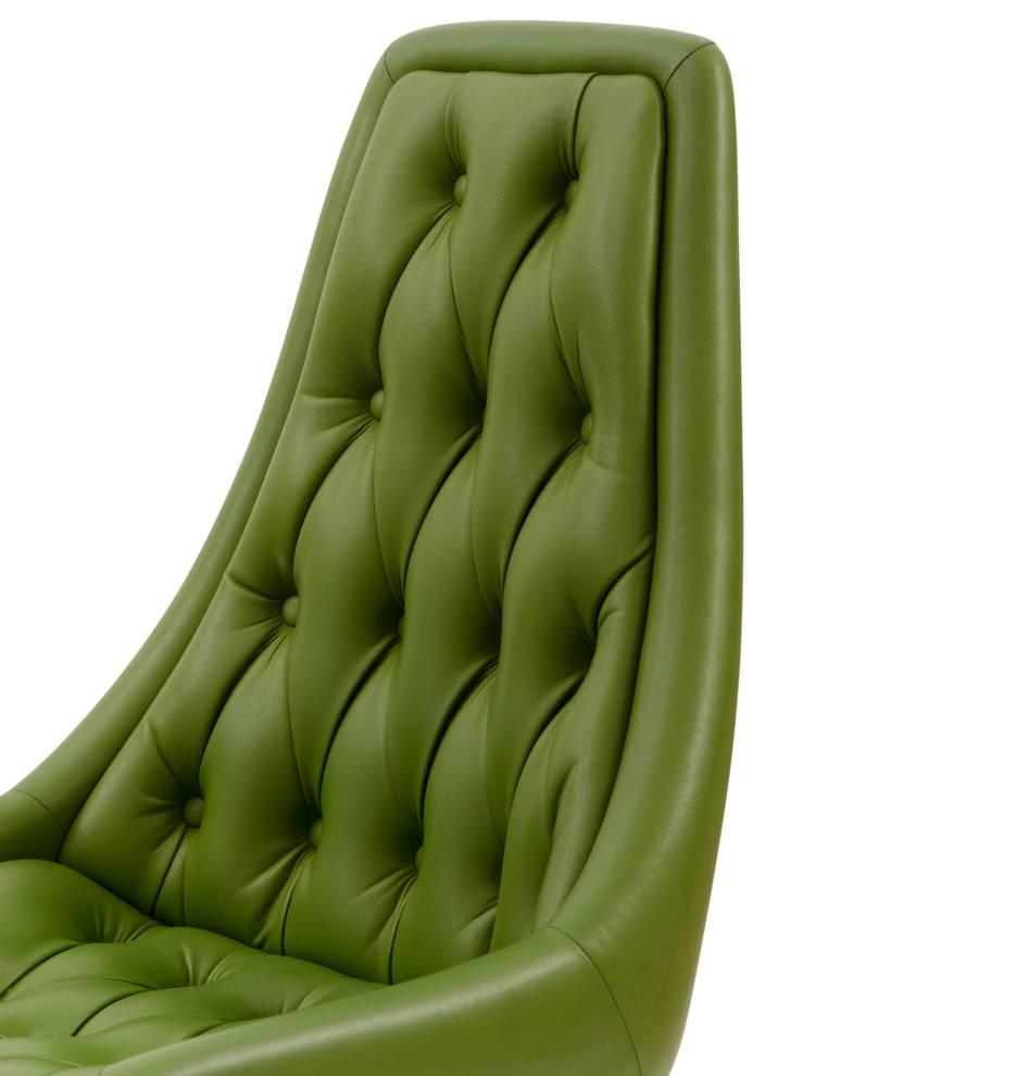 Straight from the atomic era, this pair of fantastic chromcraft chairs features some of our favourite mid-century elements: avocado green upholstery and space-age boomerang base.

