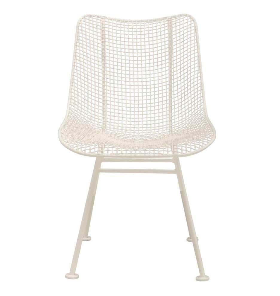 One of the most iconic and often replicated designs of the Mid-Century is Russell Woodard's "Scultpura" chair. Made from wrought iron and wire mesh, the form-fitting seat sought to answer the Challenge to create a chair from a single