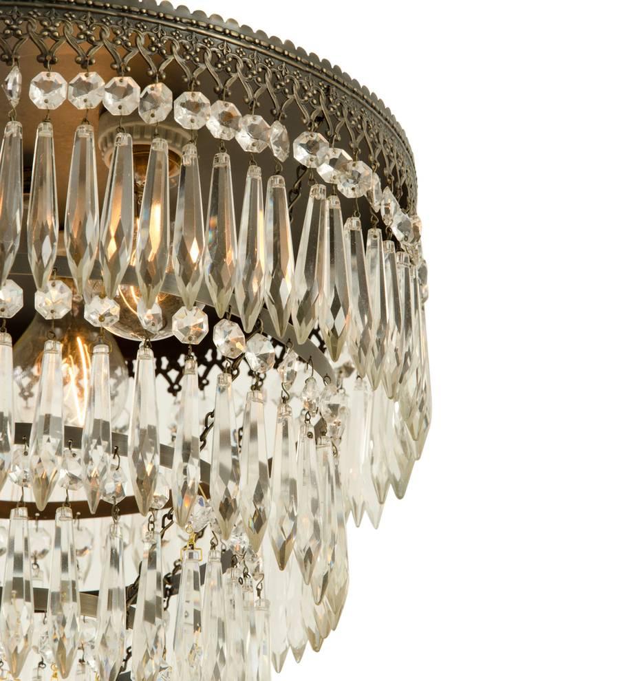Early 20th Century Five-Tiered Crystal Chandelier, circa 1920