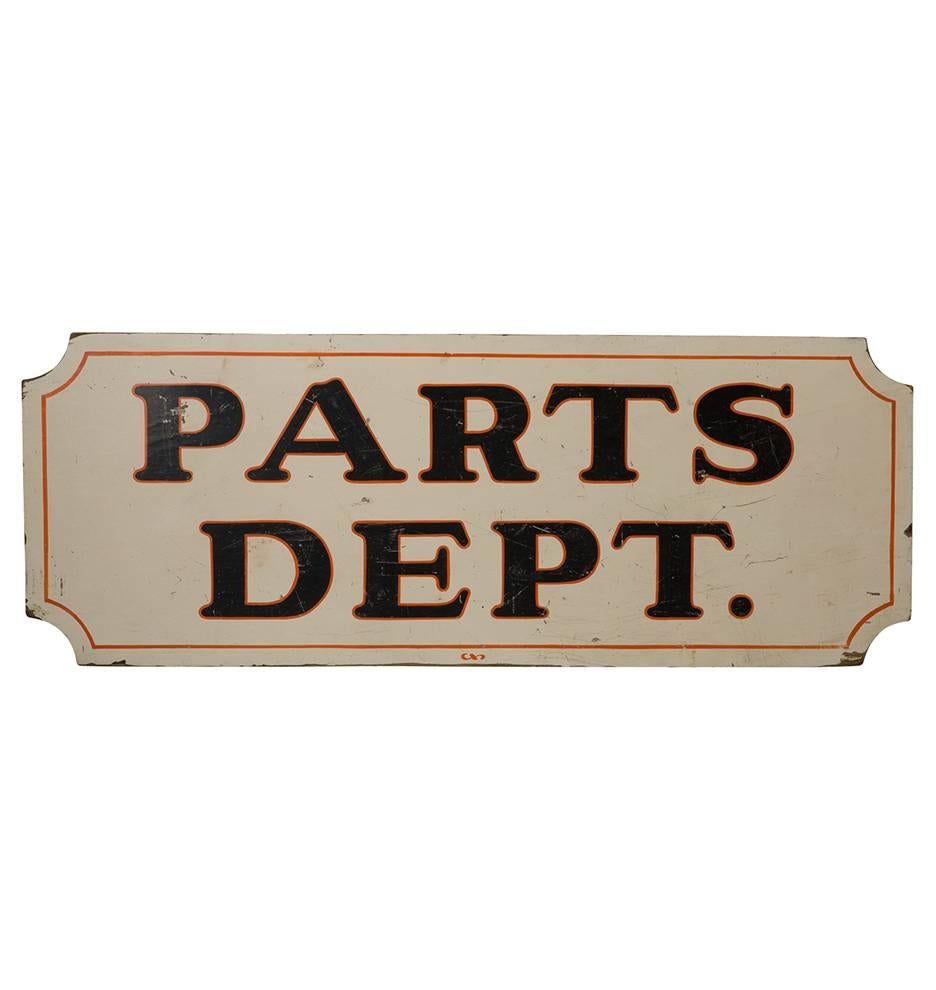 Hand-Painted Harley Davidson Parts Sign, circa 1940s For Sale