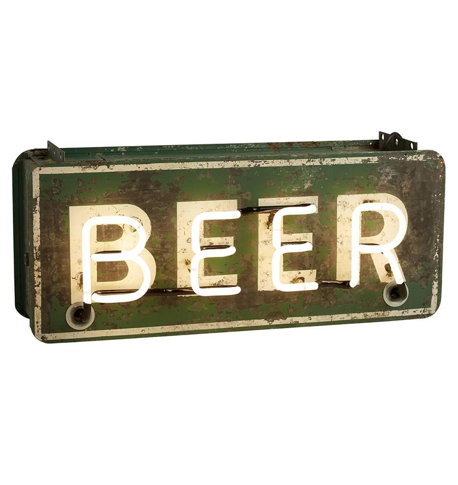 Industrial Incredible Double-Sided Neon Beer Sign, circa 1930s