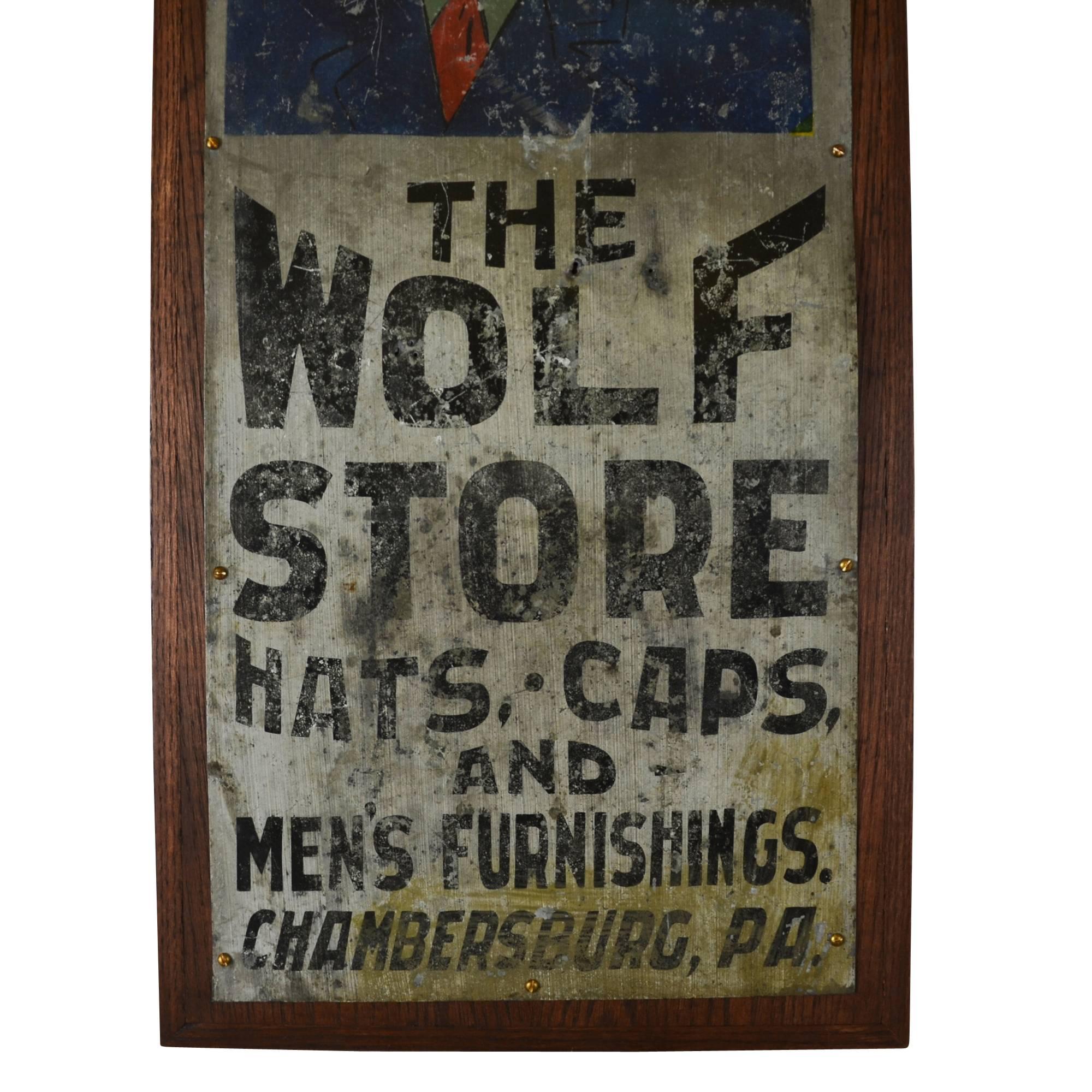 Industrial Hand-Painted Men's Clothing Sign, circa 1915