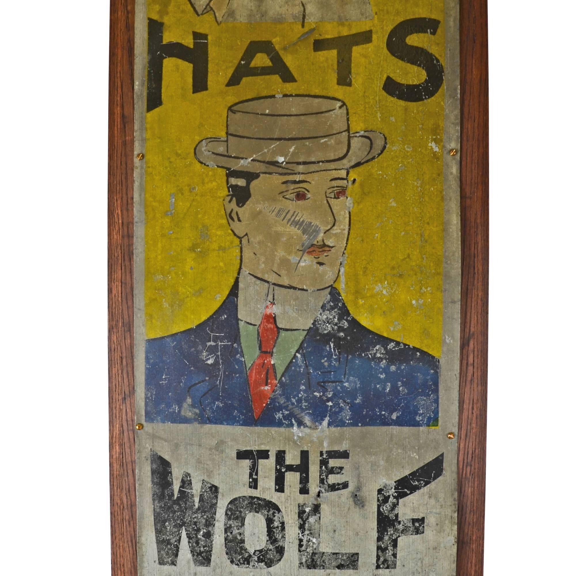 Early 20th Century Hand-Painted Men's Clothing Sign, circa 1915