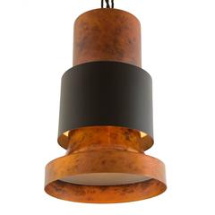 Small Black and Copper-Toned Lightolier Commercial Pendant, circa 1960s