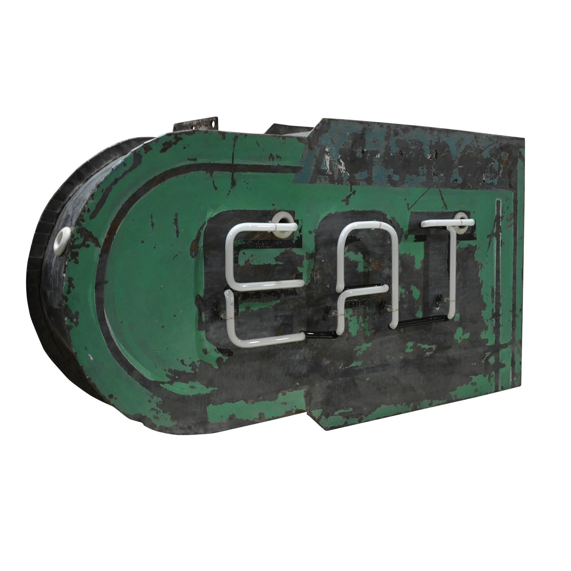 Mid-20th Century Double-Sided Neon Eat Sign, circa 1930s