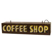 Two-Sided Neon Coffee Shop Sign, circa 1940s