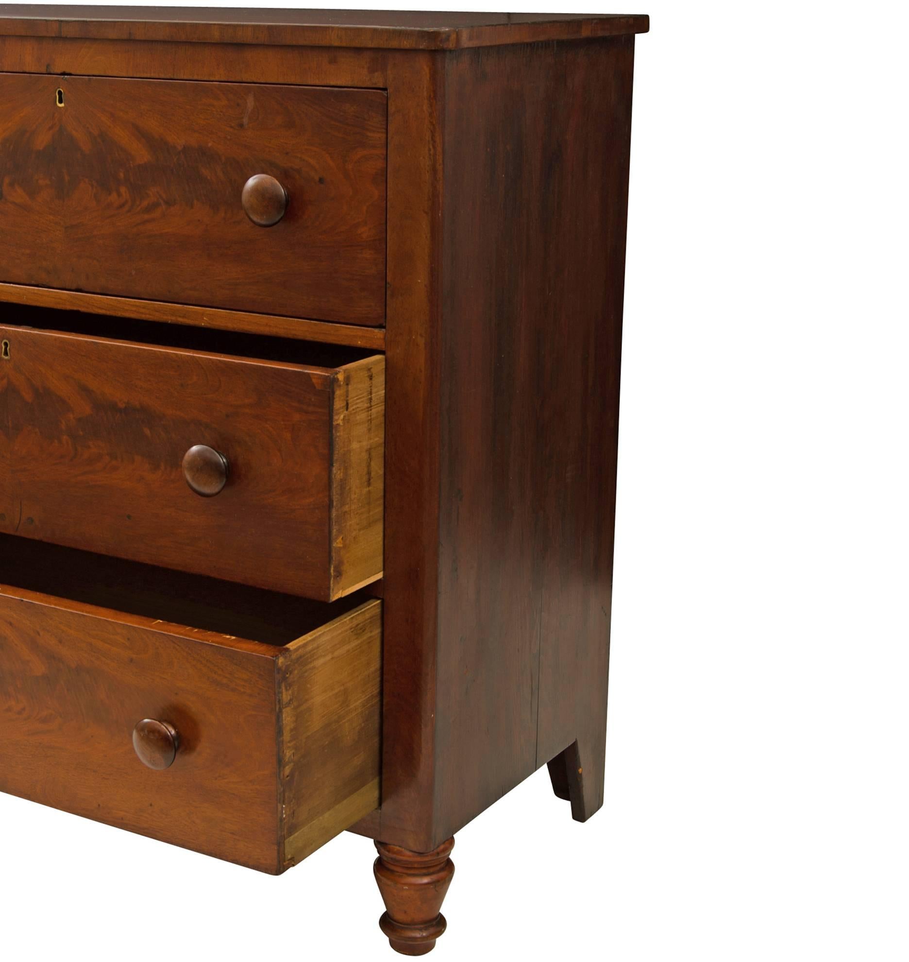 Walnut Dresser with Bookmatched Drawers, circa 1850s 2