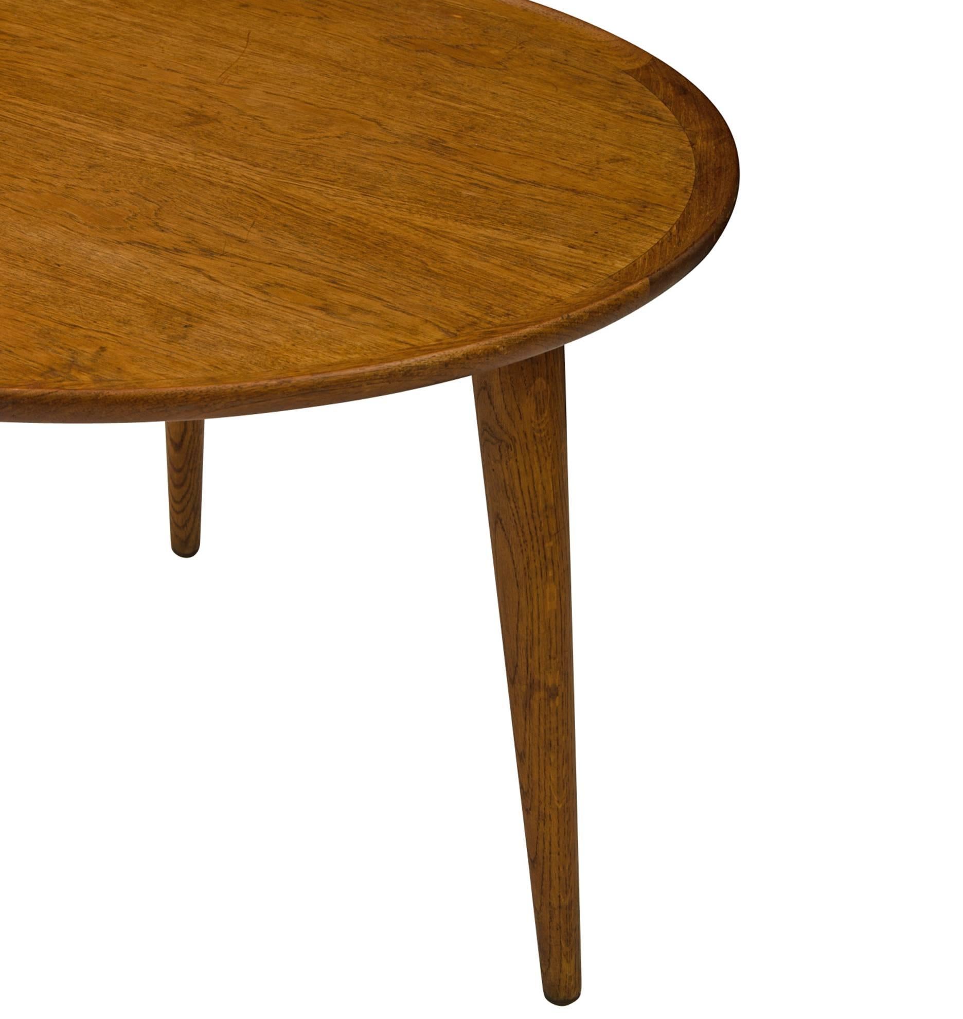 Mid-Century Modern Danish Modern Round Walnut Coffee Table, circa 1960s