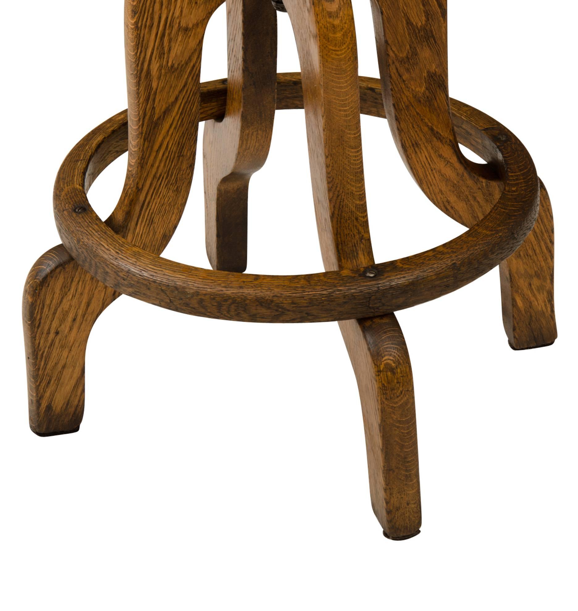 Oak Operators Stool with Caned Seat, circa 1925 For Sale 1
