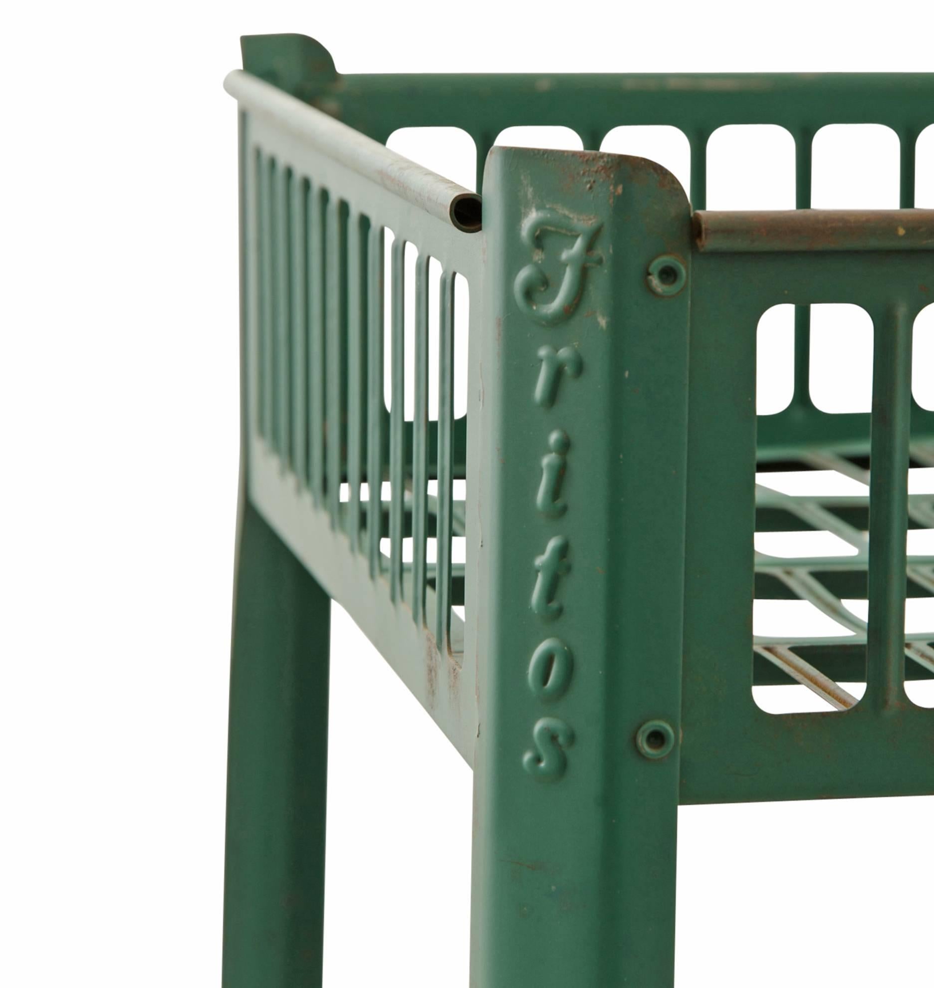 Industrial Tall Green Fritos Display Shelf, circa 1930s