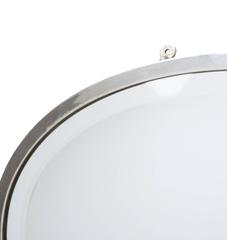 Nickel-Plated Oval Mirror with Beveled Edge, circa 1910s