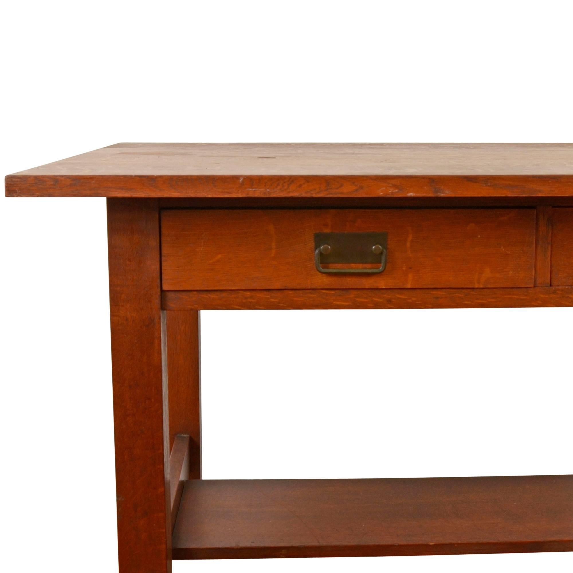 mission style library desk