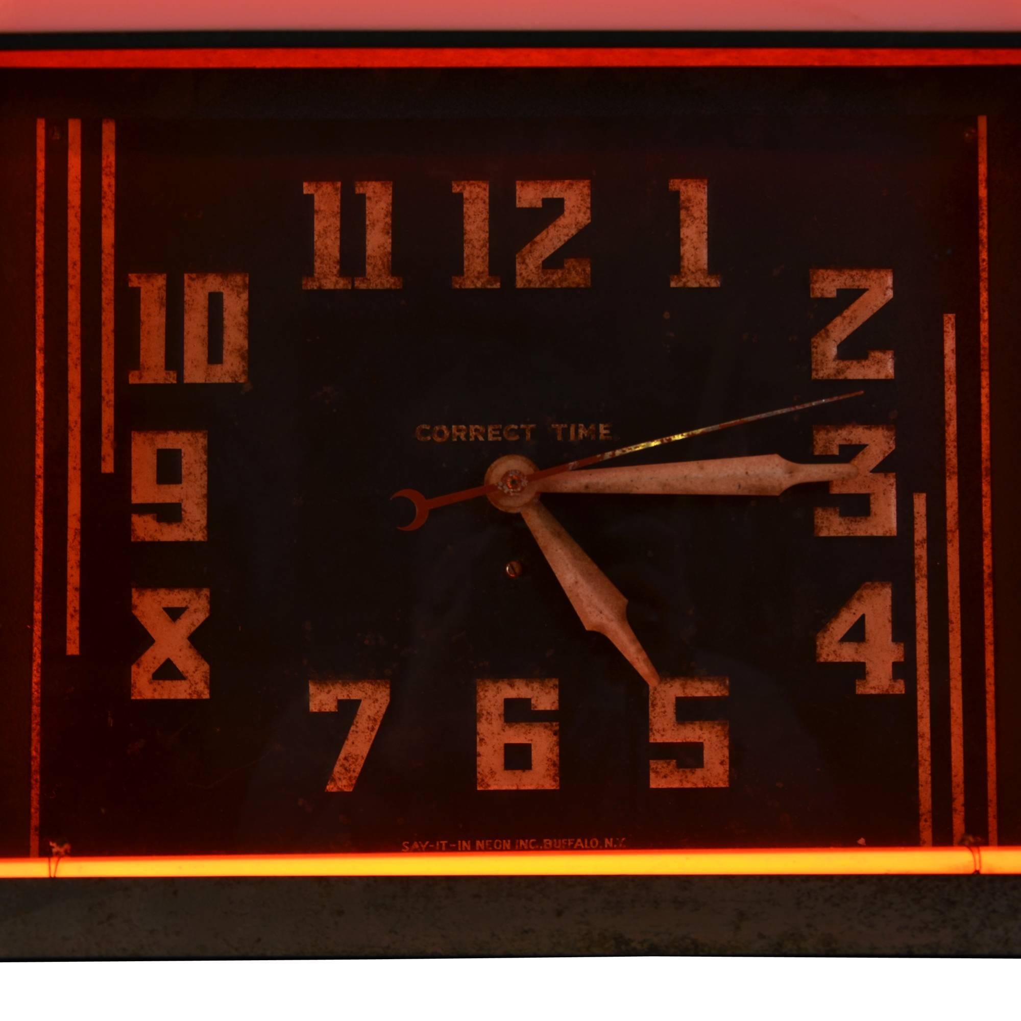 vintage antique neon clocks