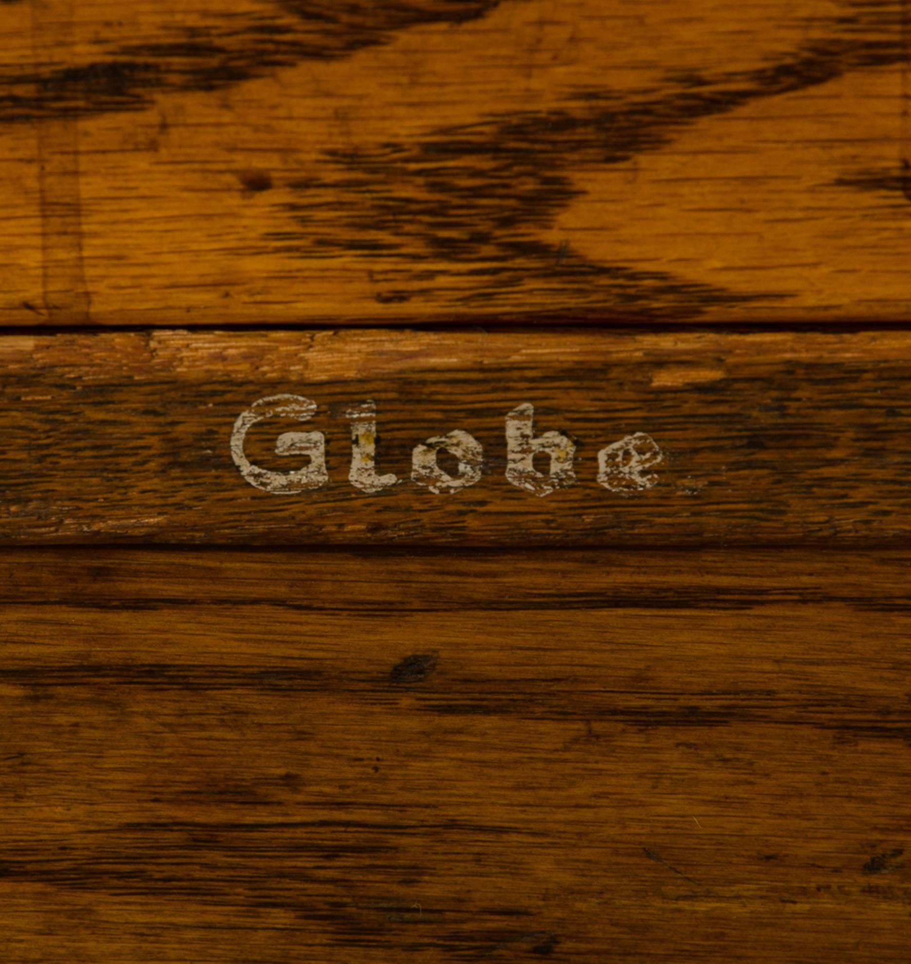 Late 19th Century Tall Oak Flat File Cabinet by Globe, circa 1895