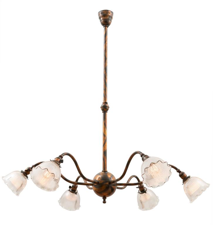 Enormous Early Electric Chandelier With Japanned Copper Finish In The World Of Early Electric Commercial And Industrial Lighting This Fixture Is King