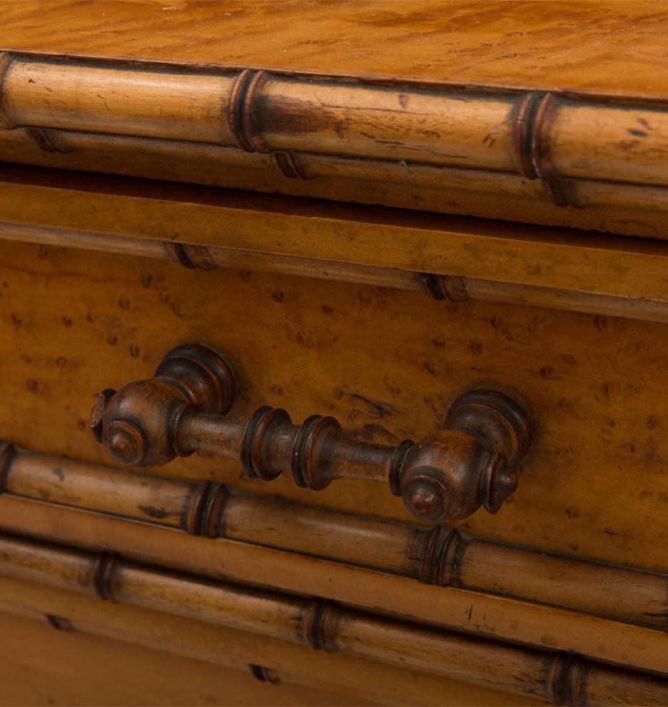 Faux Bamboo Birdseye Maple Dresser by R.J. Horner, circa 1880s 2