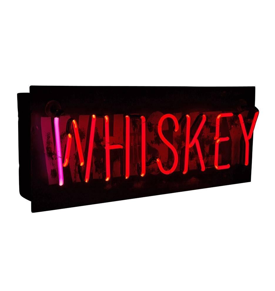 Glowing Purple Neon Whiskey Sign, circa 1940s 5