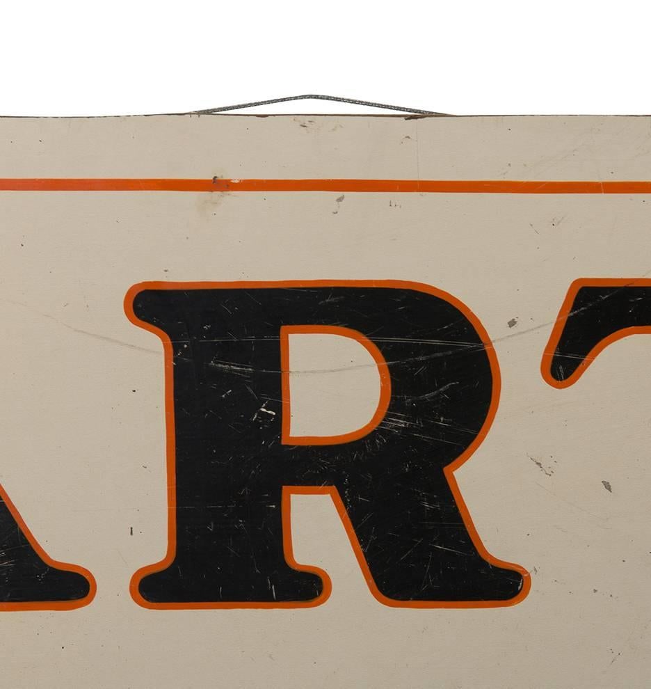 Hand-Painted Harley Davidson Parts Sign, circa 1940s In Good Condition For Sale In Portland, OR