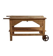 Primitive Bleached Oak Cheesemakers Cart, circa 1880s