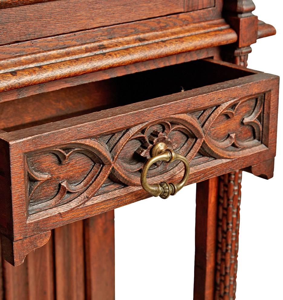Ornately Carved Sideboard with Renaissance Revival Towers, circa 1930s For Sale 2