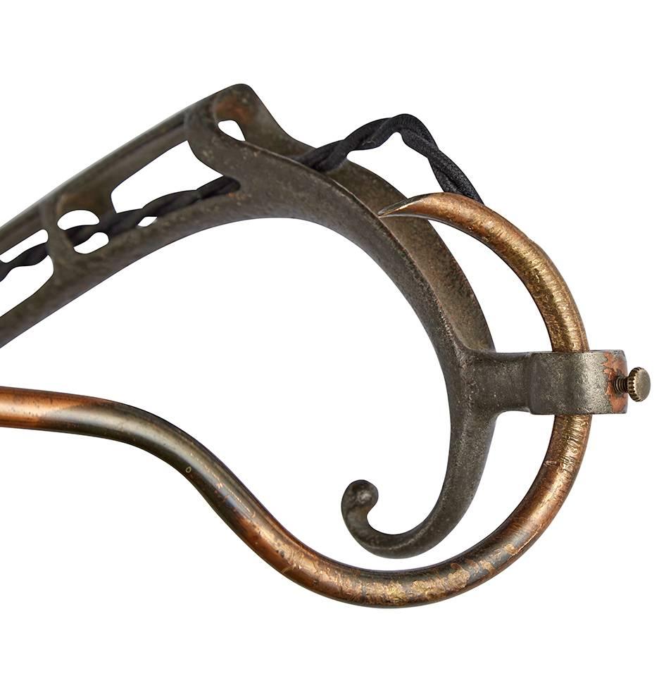 Early 20th Century Japanned Copper Faries No. 7 Articulating Wall Bracket, circa 1920 For Sale
