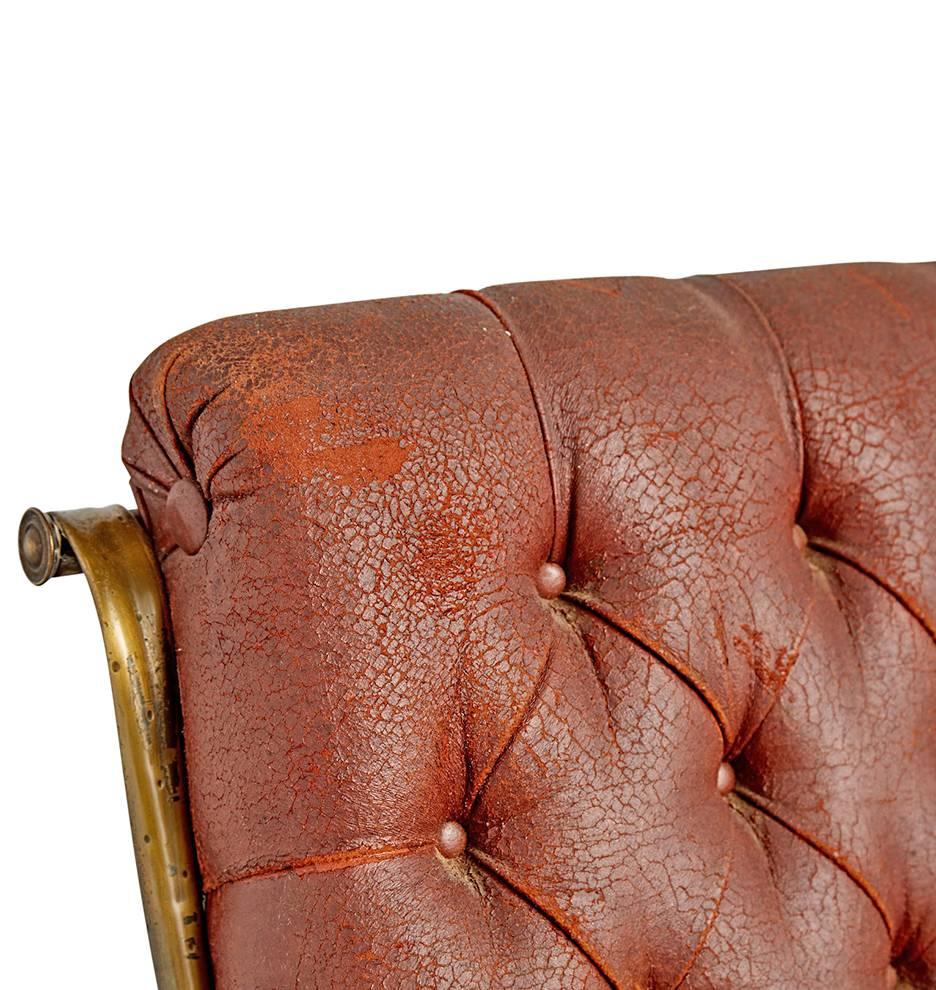 Modern Lee Woodard Rocking Chair with Weathered Upholstery, circa 1970s For Sale