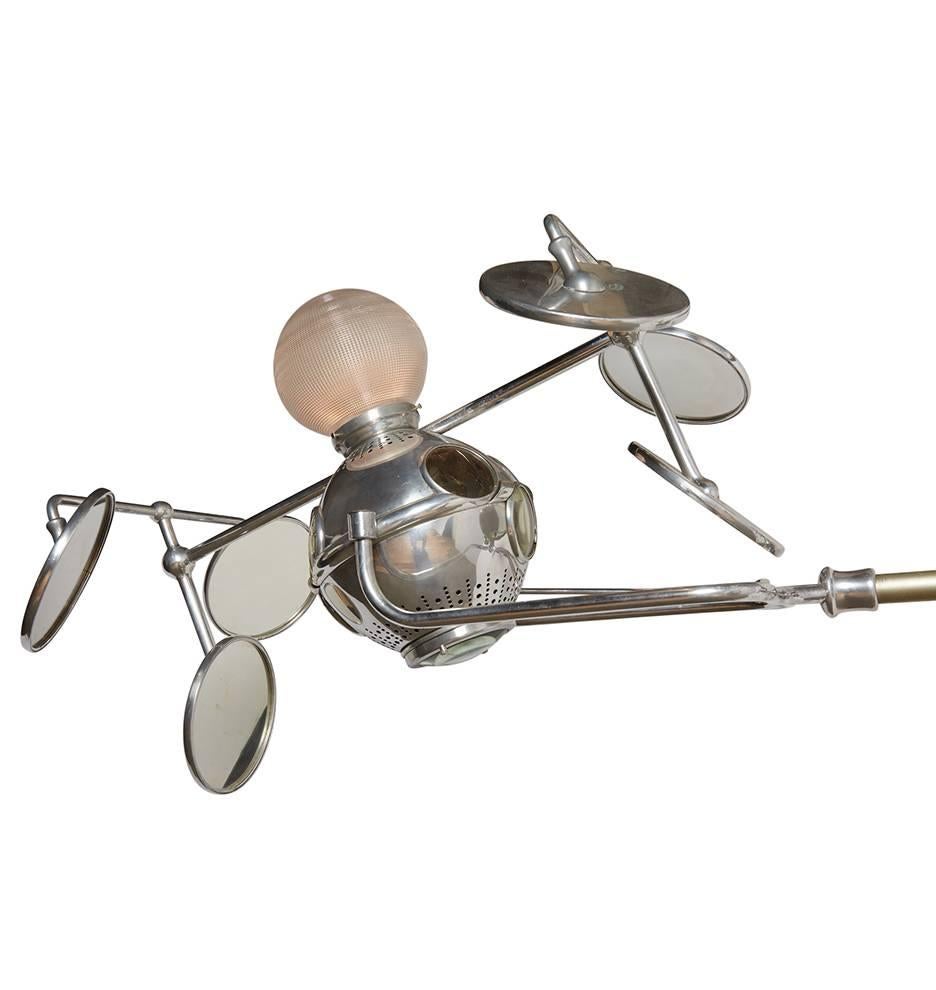 Industrial Nickel-Plated Operay Multibeam Surgical Light, circa 1925 For Sale