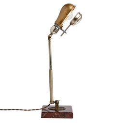 Industrial Work Lamp with Magnifying and Phenolic Base, circa 1920s