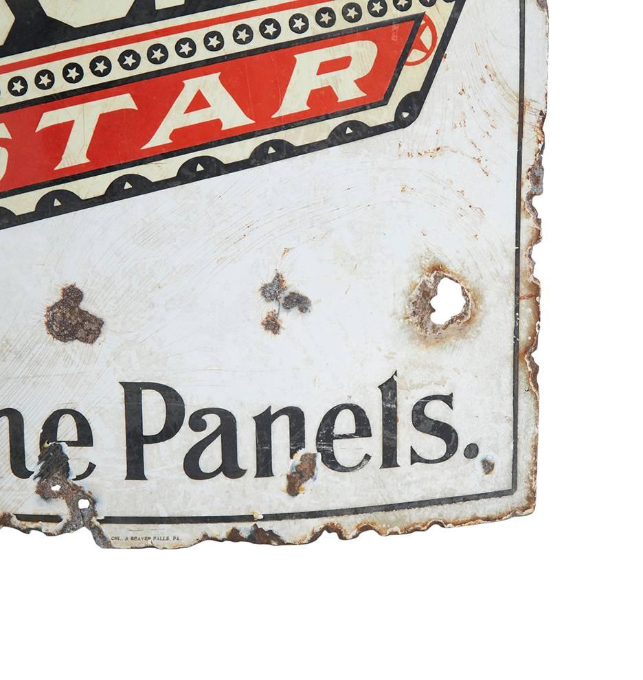 Well-Worn Star Soap Curved Porcelain Sign, circa 1930s For Sale 1